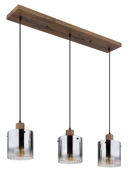 Globo Underwood E27 Hängeleuchte 3-fach 60W Holzoptik Dunkel, Mdf Ø18cm 15915-3H