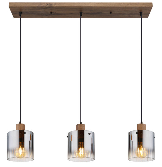 Globo Underwood E27 Hängeleuchte 3-fach 60W Holzoptik Dunkel, Mdf Ø18cm 15915-3H