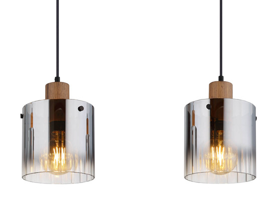 Globo Underwood E27 Hängeleuchte 3-fach 60W Holzoptik Dunkel, Mdf Ø18cm 15915-3H