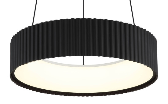 Globo Kemp LED Hängeleuchte 45W CCT Schwarz Matt, Metall Memoryfunktion Ø46cm 15924S