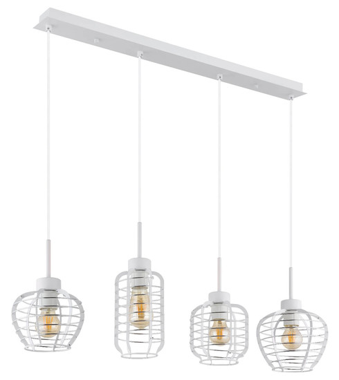 Globo Pendelleuchte Nesa 4-flammig E27 Weiß matt Metall 120x90cm