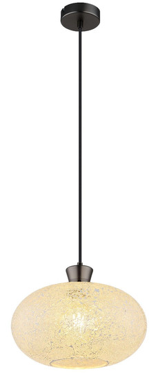 Globo Pendelleuchte Brokana E27 Schwarz-chrom matt Metall Glas Ø30cm