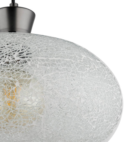 Globo Pendelleuchte Brokana E27 Schwarz-chrom matt Metall Glas Ø30cm
