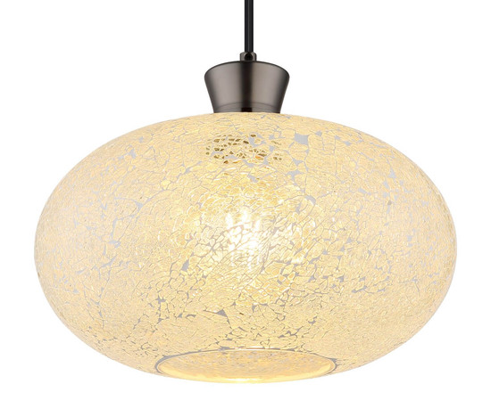 Globo Pendelleuchte Brokana E27 Schwarz-chrom matt Metall Glas Ø30cm