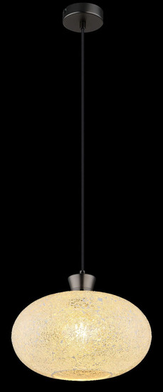 Globo Pendelleuchte Brokana E27 Schwarz-chrom matt Metall Glas Ø30cm