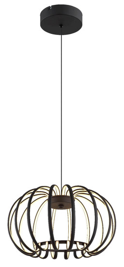 Globo LED Pendelleuchte Ribbon 40W warmweiss Schwarz matt Metall Aluminiumstäbe Ø40cm