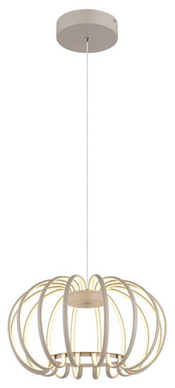 Globo LED Pendelleuchte Ribbon 40W warmweiss Sandfarben matt Metall Aluminiumstäbe Ø40cm
