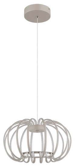 Globo LED Pendelleuchte Ribbon 40W warmweiss Sandfarben matt Metall Aluminiumstäbe Ø40cm