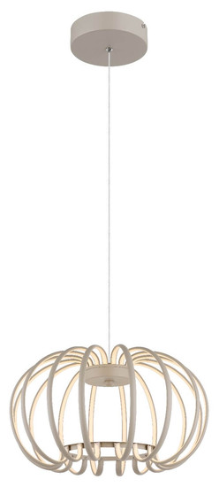 Globo LED Pendelleuchte Ribbon 40W warmweiss Sandfarben matt Metall Aluminiumstäbe Ø40cm