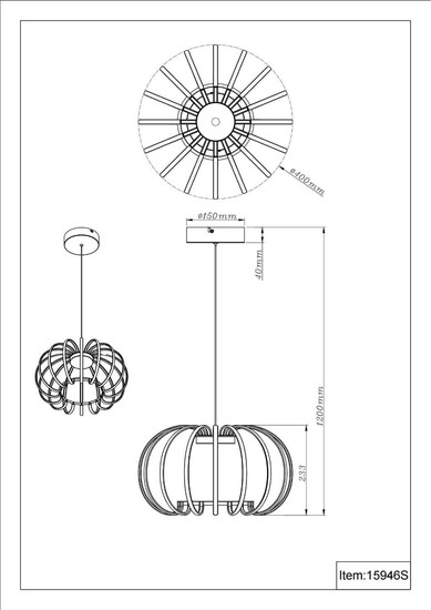 Globo LED Pendelleuchte Ribbon 40W warmweiss Sandfarben matt Metall Aluminiumstäbe Ø40cm