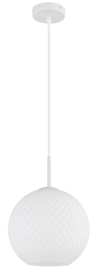 Globo Pendelleuchte Andre E27 Weiß matt opal Metall Glaskugel Ø25cm