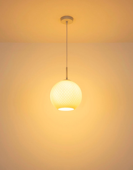 Globo Pendelleuchte Andre E27 Weiß matt opal Metall Glaskugel Ø25cm
