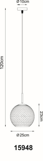 Globo Pendelleuchte Andre E27 Weiß matt opal Metall Glaskugel Ø25cm