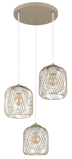 Globo Dichti E27 Hängeleuchte 3-fach 40W Sandfarben Matt, Metall Ø18cm 15965-3HR