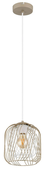 Globo Pendelleuchte Dichti E27 Sandfarben matt Metall Metallgeflecht Ø18cm