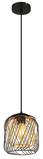 Globo Pendelleuchte Dichti E27 Schwarz matt Metall Metallgeflecht Ø18cm