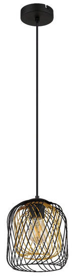Globo Pendelleuchte Dichti E27 Schwarz matt Metall Metallgeflecht Ø18cm