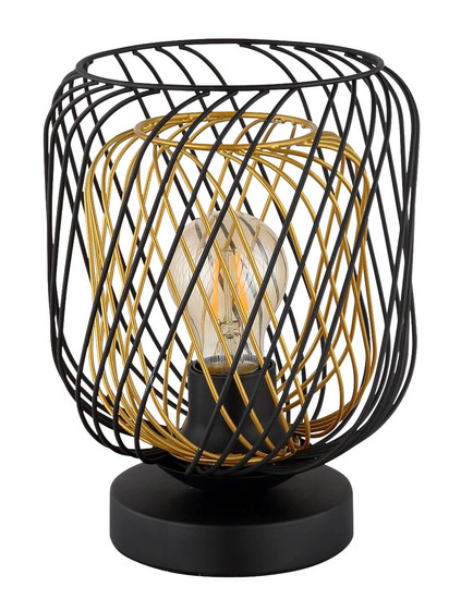 Globo Tischleuchte Dichti E27 Schwarz matt Metall Metallgeflecht Ø18cm