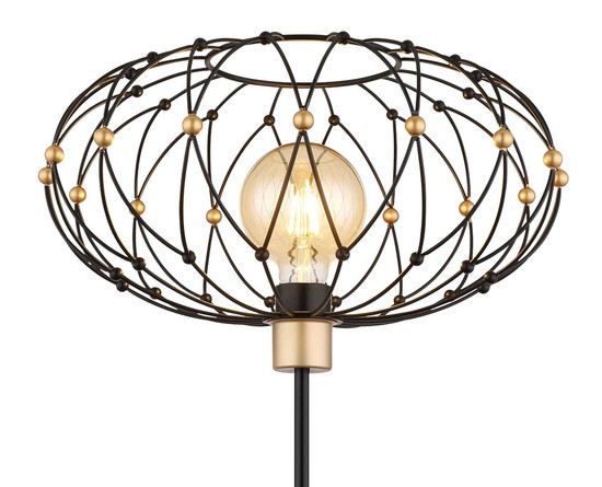 Globo Stehleuchte Greys E27 Schwarz matt Metall Metallgeflecht 162cm