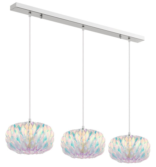 Globo Pendelleuchte Juana 3-flammig E27 Verchromt klar verspiegelt Metall 120x95cm