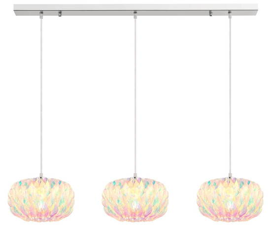 Globo Pendelleuchte Juana 3-flammig E27 Verchromt klar verspiegelt Metall 120x95cm