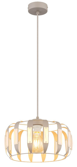 Globo Pendelleuchte Arlen E27 Weiß matt sandfarben matt Metall Metallstäbe Ø35cm