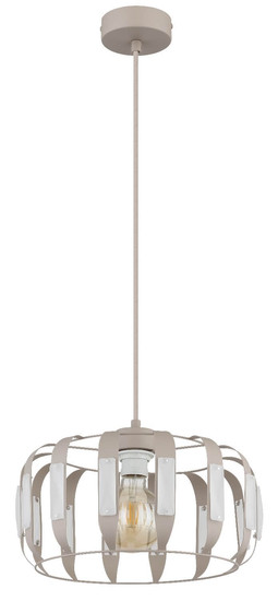 Globo Pendelleuchte Arlen E27 Weiß matt sandfarben matt Metall Metallstäbe Ø35cm