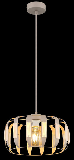 Globo Pendelleuchte Arlen E27 Weiß matt sandfarben matt Metall Metallstäbe Ø35cm