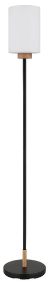 Globo Stehleuchte Rowena E27 Schwarz matt opal matt Metall Glas 150cm