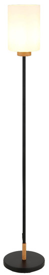 Globo Stehleuchte Rowena E27 Schwarz matt opal matt Metall Glas 150cm
