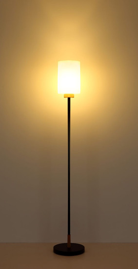 Globo Stehleuchte Rowena E27 Schwarz matt opal matt Metall Glas 150cm