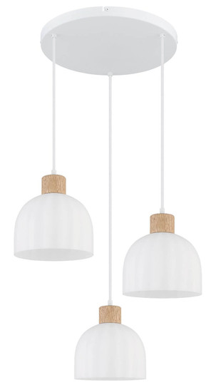 Globo Pendelleuchte Swanson 3-flammig E27 Weiß matt Metall Glas Ø51cm