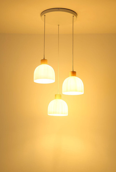 Globo Pendelleuchte Swanson 3-flammig E27 Weiß matt Metall Glas Ø51cm