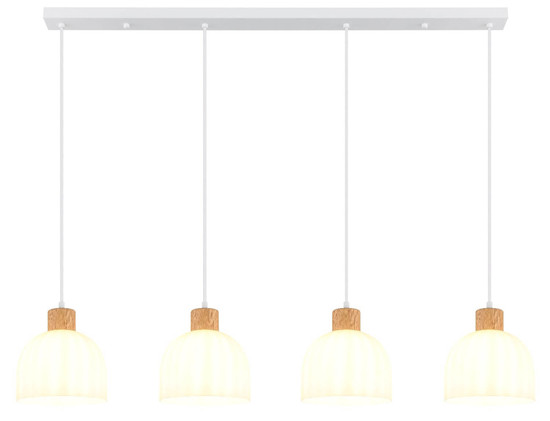 Globo Pendelleuchte Swanson 4-flammig E27 Weiß matt Metall Glas 120x113cm