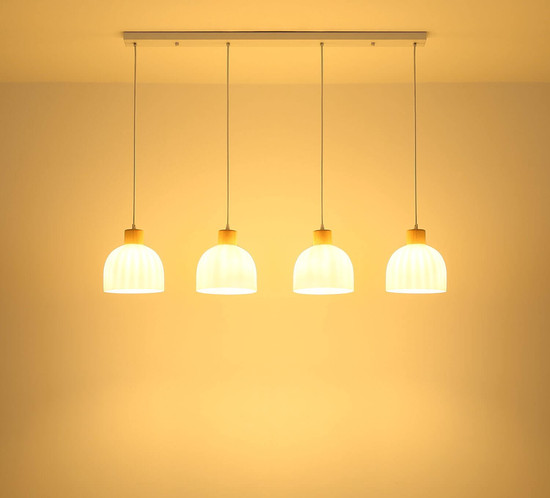 Globo Pendelleuchte Swanson 4-flammig E27 Weiß matt Metall Glas 120x113cm