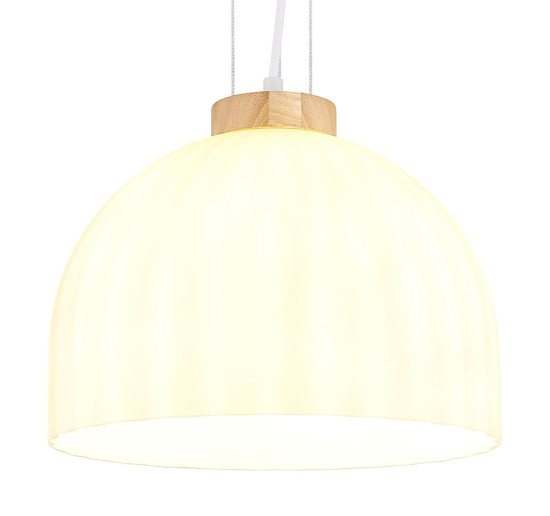 Globo Pendelleuchte Swanson E27 Weiß matt Metall Glas Ø30cm