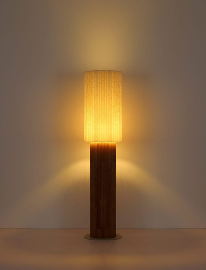Globo Stehleuchte Jannie E27 Braun naturfarben Holz Leinen 140cm
