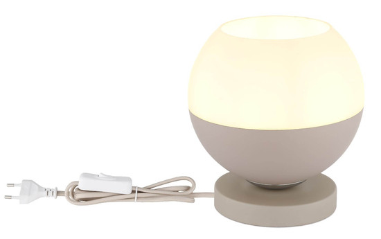 Globo Tischleuchte Ragusa E27 Sandfarben matt Metall Glaskugel Ø20cm
