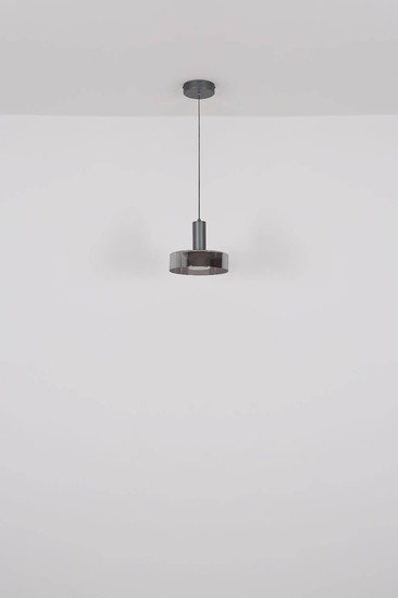 Globo LED Pendelleuchte Grant 8W warmweiss Grau matt rauchfarben Aluminium Gebürstet Glas Ø22cm