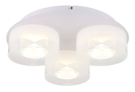 Globo LED Deckenleuchte Belinda 18W neutralweiss Weiß matt Metall Glas Ø38cm