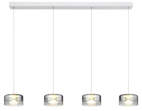 Globo Belinda LED Hängeleuchte 24W Neutralweiß Weiß, Metall Ø15cm 16024-4WR