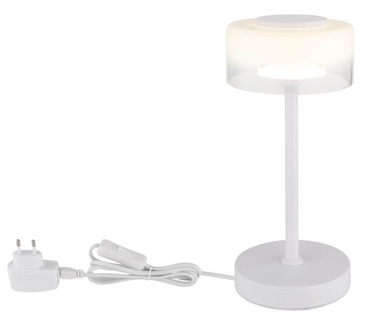 Globo Belinda LED Tischleuchte 6W Neutralweiß Weiß Matt, Metall Ø15cm 16024TW