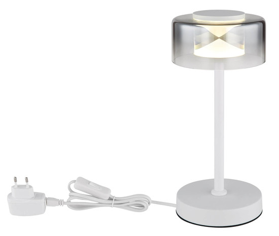 Globo Belinda LED Tischleuchte 6W Neutralweiß Weiß, Metall Ø15cm 16024TWR