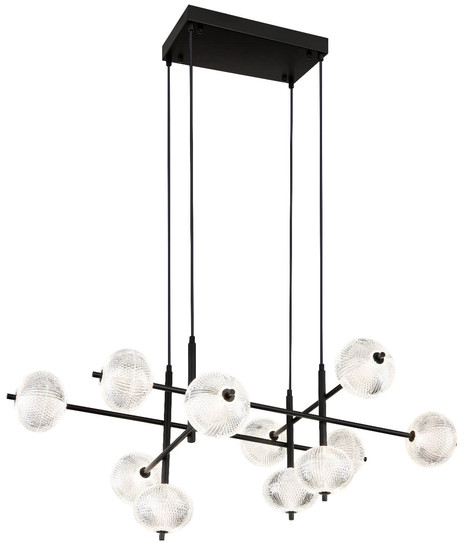 Globo LED Pendelleuchte Aida 70W CCT warm-/neutral-/tageslichtweiss Schwarz matt Metall 220x115cm