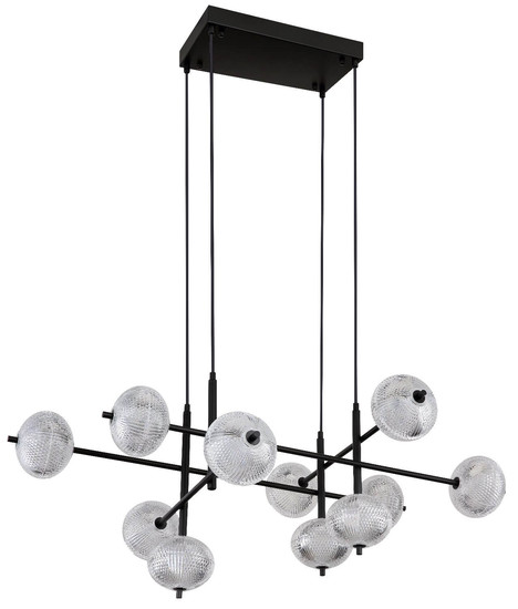 Globo LED Pendelleuchte Aida 70W CCT warm-/neutral-/tageslichtweiss Schwarz matt Metall 220x115cm
