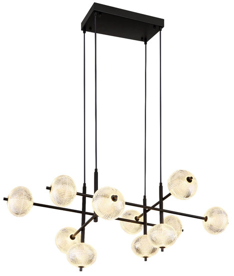 Globo LED Pendelleuchte Aida 70W CCT warm-/neutral-/tageslichtweiss Schwarz matt Metall 220x115cm