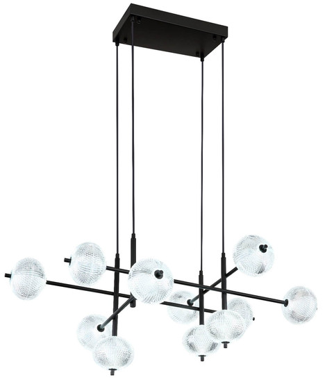 Globo LED Pendelleuchte Aida 70W CCT warm-/neutral-/tageslichtweiss Schwarz matt Metall 220x115cm