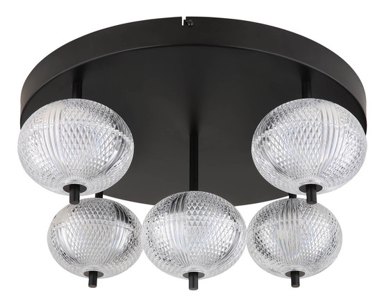 Globo Aida LED Deckenleuchte 33W CCT Schwarz Matt, Metall Memoryfunktion Ø15cm 16042-5D