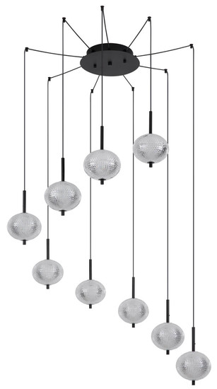 Globo Aida LED Hängeleuchte 60W CCT Schwarz Matt, Metall Memoryfunktion Ø15cm 16042-9H