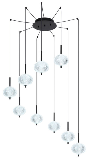 Globo Aida LED Hängeleuchte 60W CCT Schwarz Matt, Metall Memoryfunktion Ø15cm 16042-9H